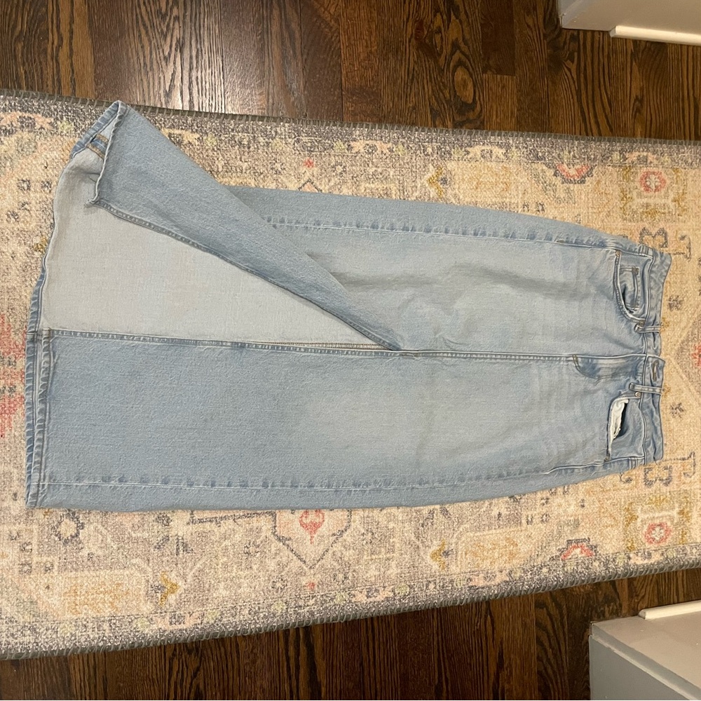 LOFT Women's denim maxi skirt  in Light Blue